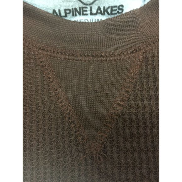 Alpine Lakes Mens Long Sleeves Shirt Size Medium Brown Crewneck - Picture 4 of 9